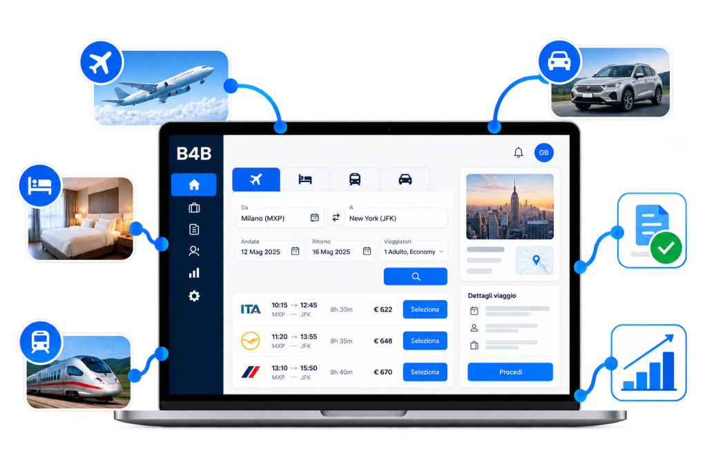 un computer con il il B4B il self Booking tool di siap